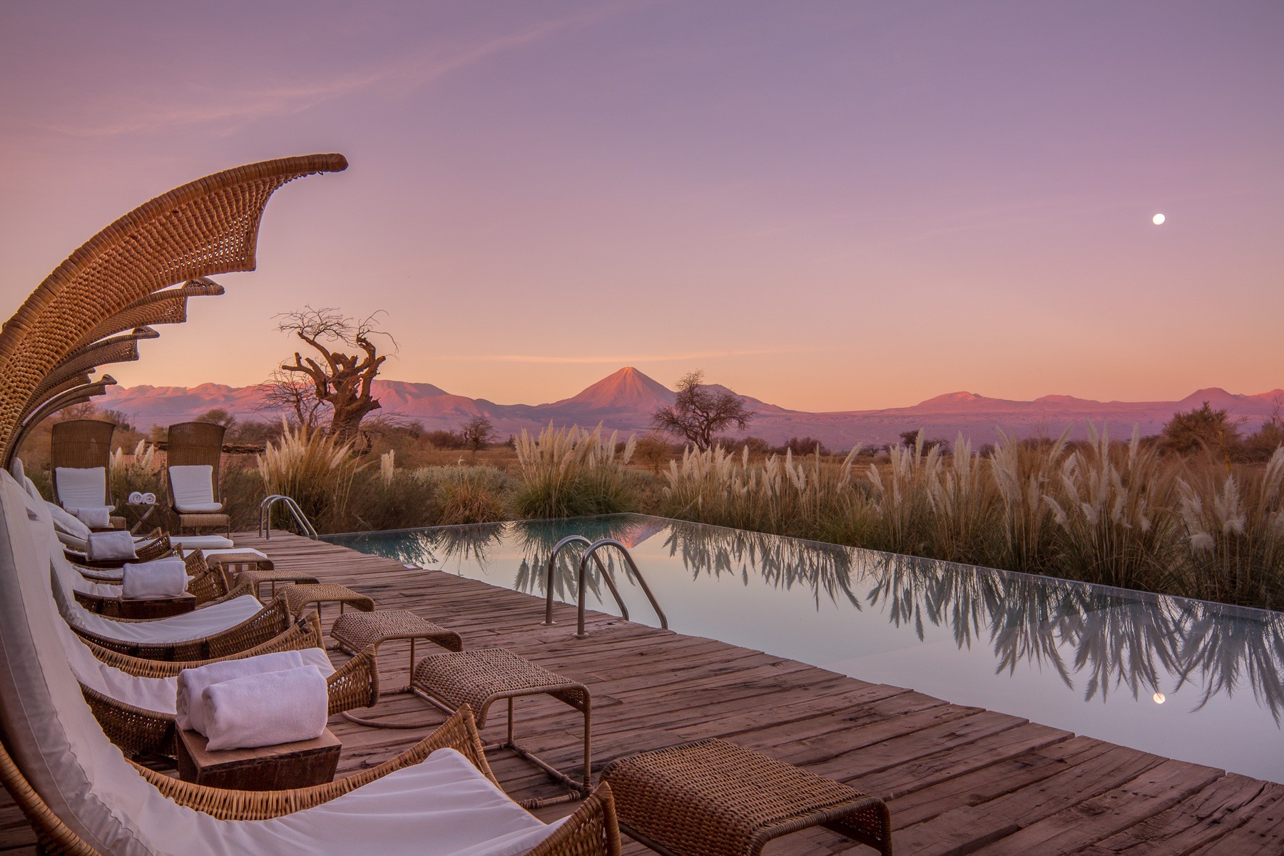 Hotel Tierra Atacama Pool Sunset